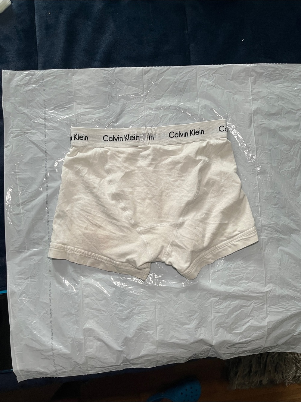 Calvin Klein White Men's Cotton Boxer Briefs with Logo Waistband - Picture 3 of 7
